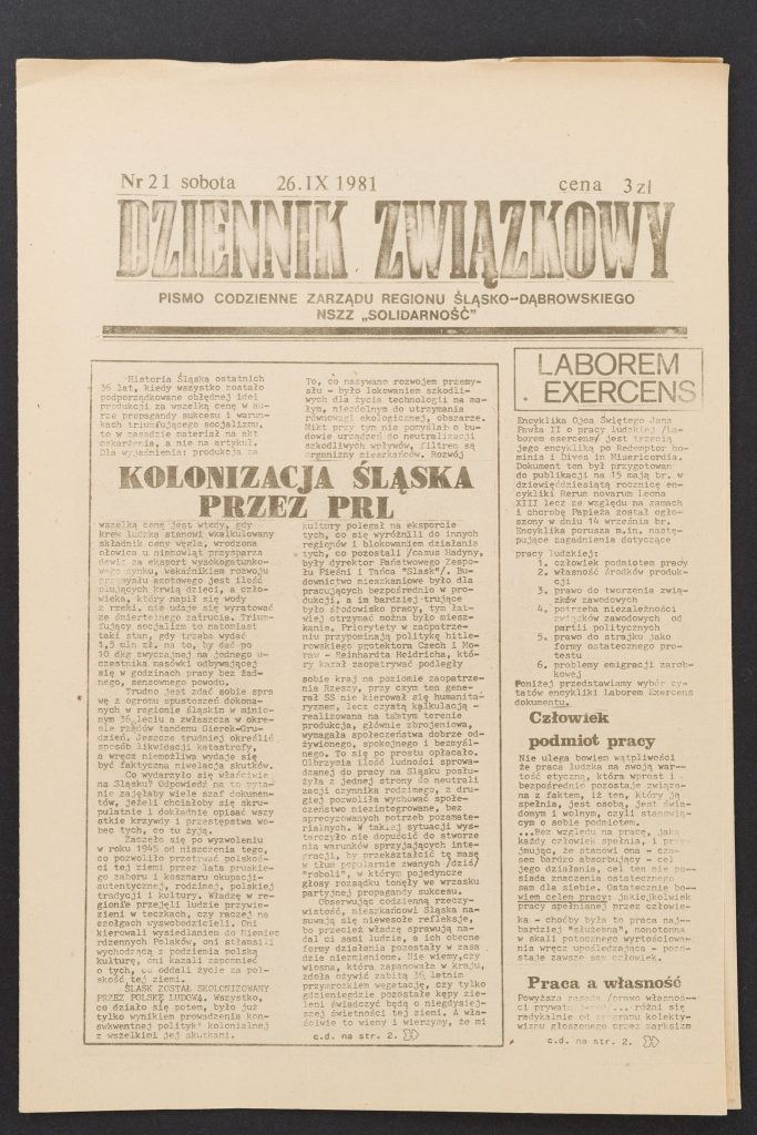 Dziennik związkowy nr 21 26.09.1981