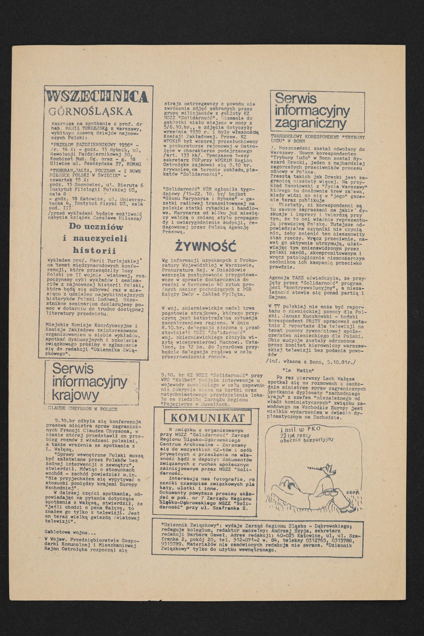 Dziennik związkowy nr 34 12.10.1981