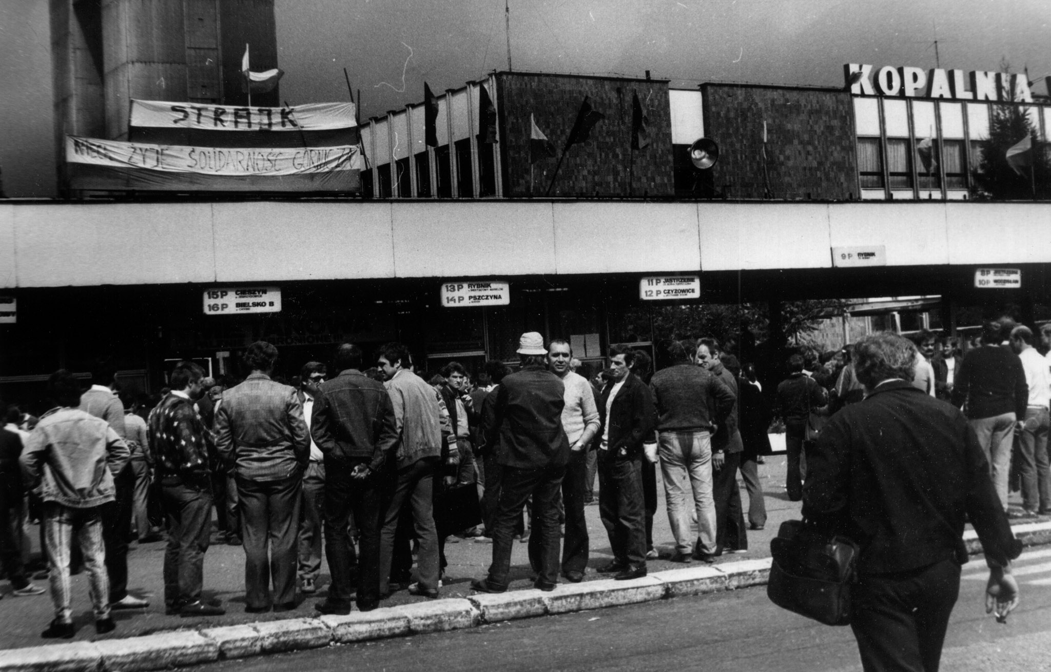 Jastrzębie, KWK XXX-lecia PRL, sierpień 1988, trwa strajk górników