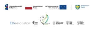 Belka z logotypami: Fundusze Europejskie dla Śląskiego, flaga Rzeczpospolitej Polskiej, flaga Unii Europejskiej, herb województwa śląskiego. Belka niżej: EBIassociation, KSSE, Pod skrzydłami Jastrzębia, Instytut Dziedzictwa i Dialogu - Łaźnia Moszczenica, Miejski Ośrodek Kultury, Miejska Biblioteka Publiczna.