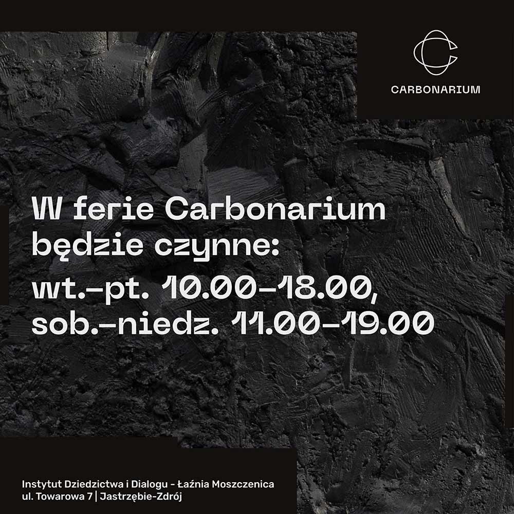 Grafika z godzinami otwarcia w ferie.
