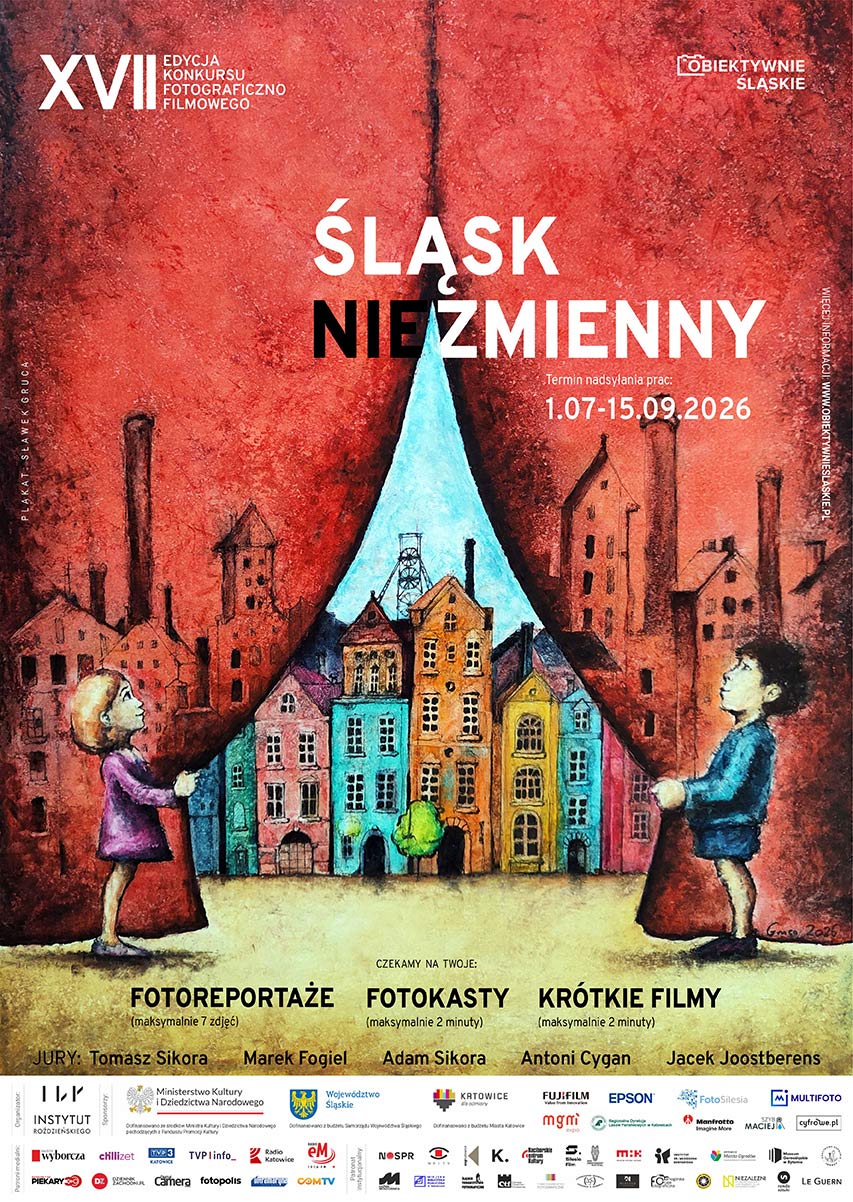 Plakat wydarzenia z logotypami partnerów.