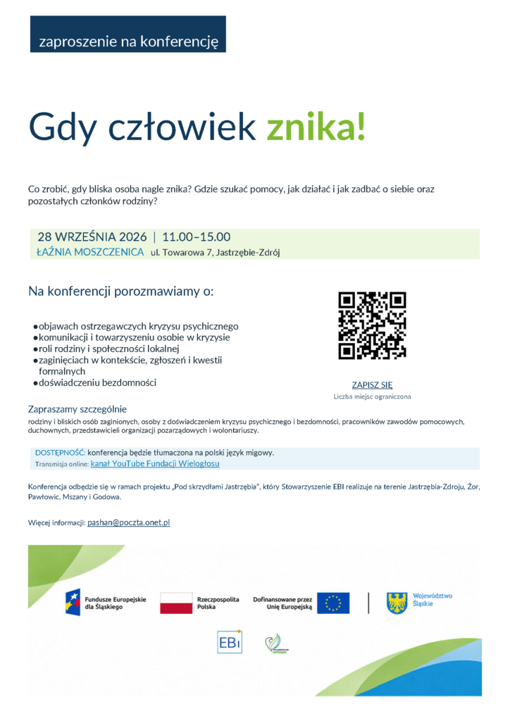 plakat konferencji gdy człowiek znika